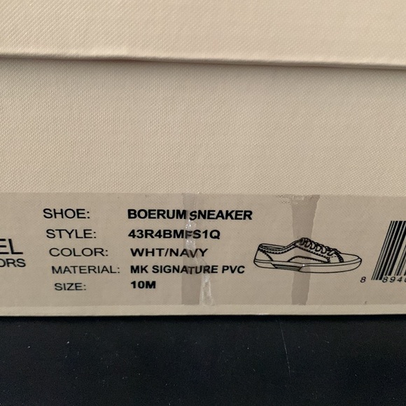 Michael Kors Boerum Sneaker in White/Navy - Picture 3 of 8